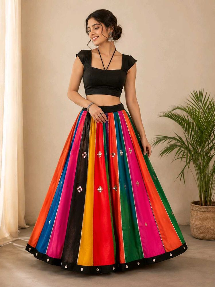 Colorful Striped Lehenga Choli