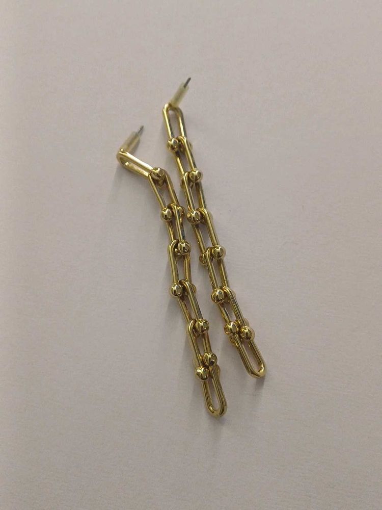 Gold-Tone Chain Link Dangle Earrings