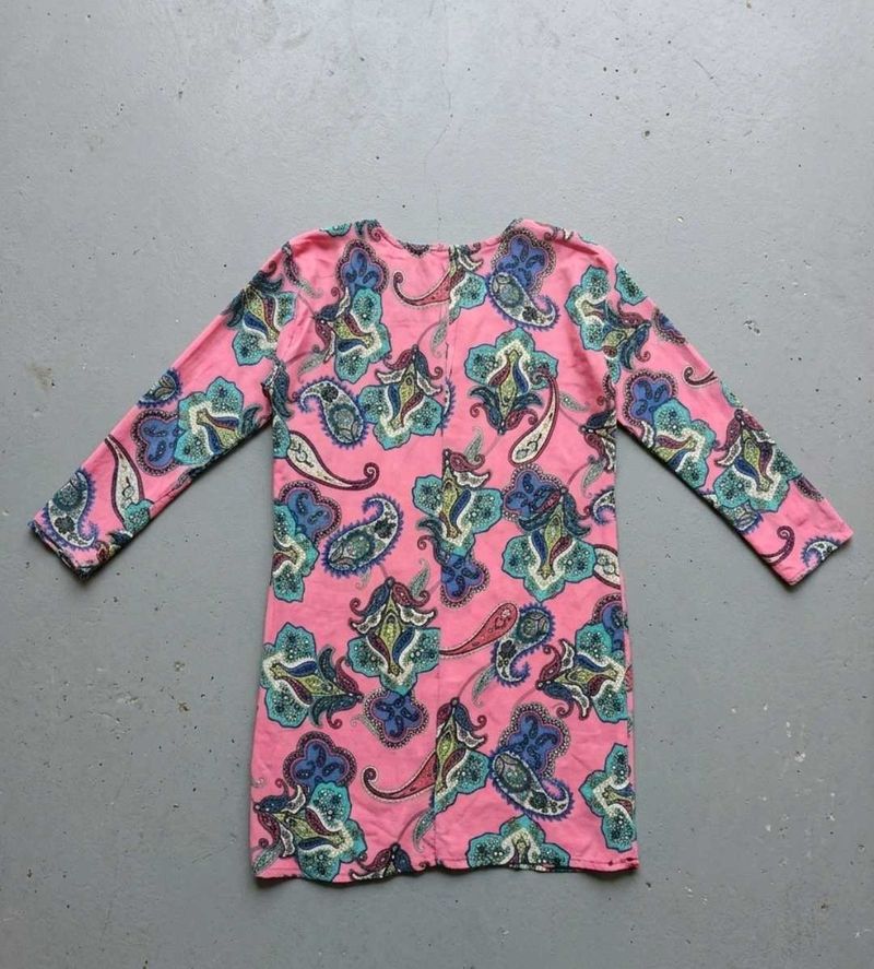 Boho Paisley Print Pink Dress