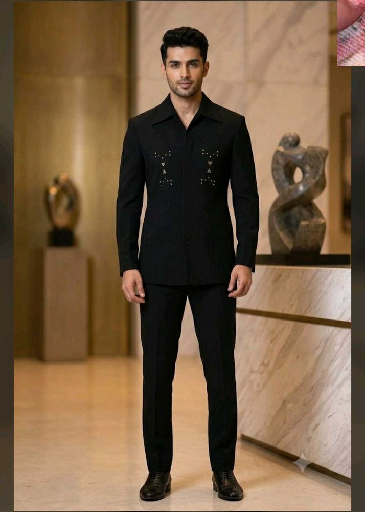 The Sterling Constellation: Men's Black Suit with
