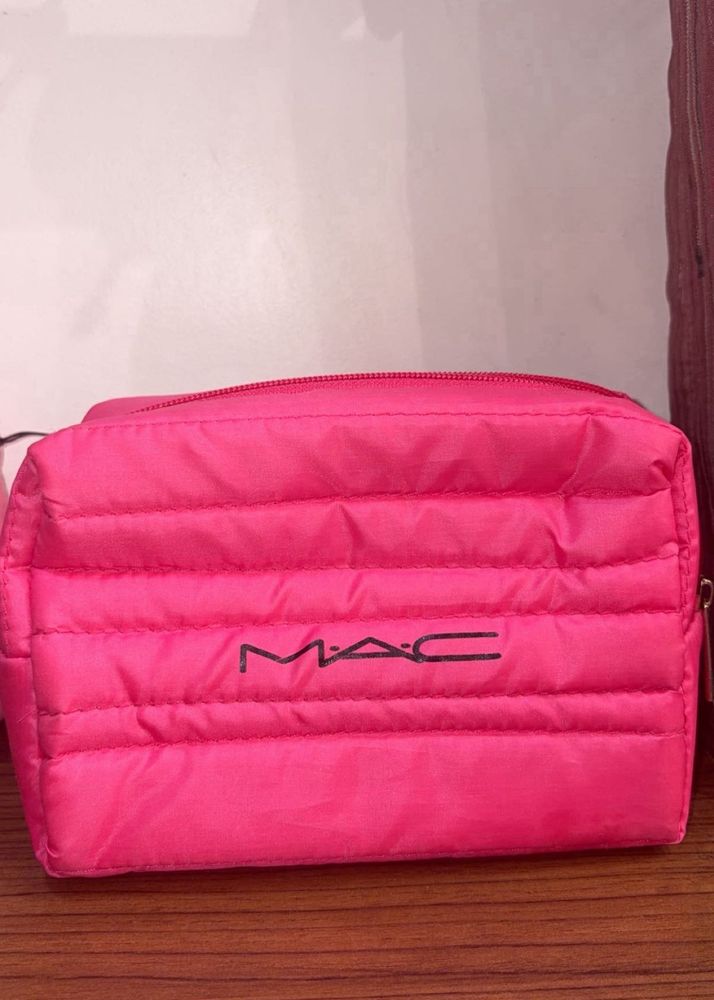 MAC Pink Puffer Cosmetic Bag