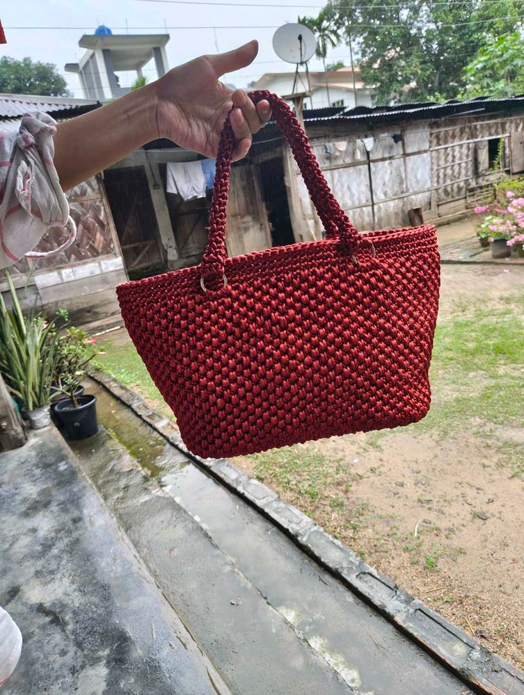 Red Knitted Handbag