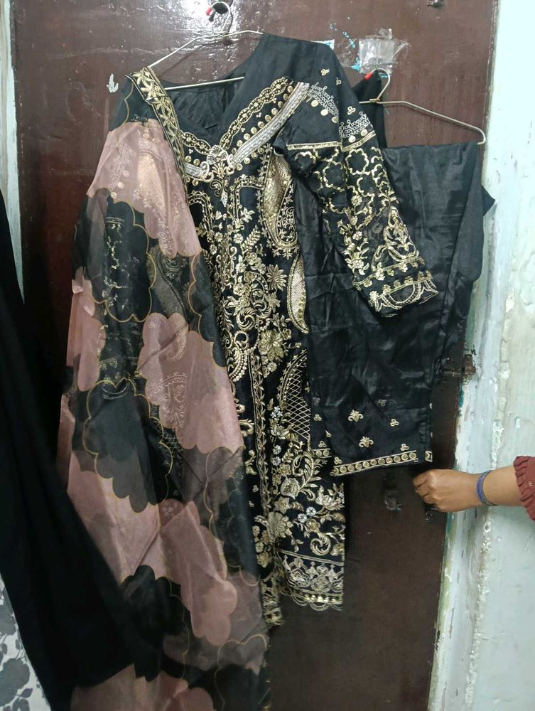 Elegant Black Kurta Set with Dupatta