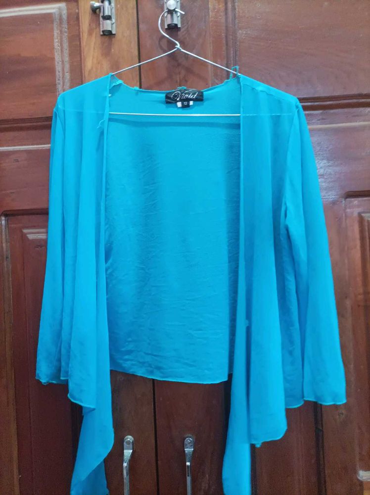 Teal Chiffon Shrug