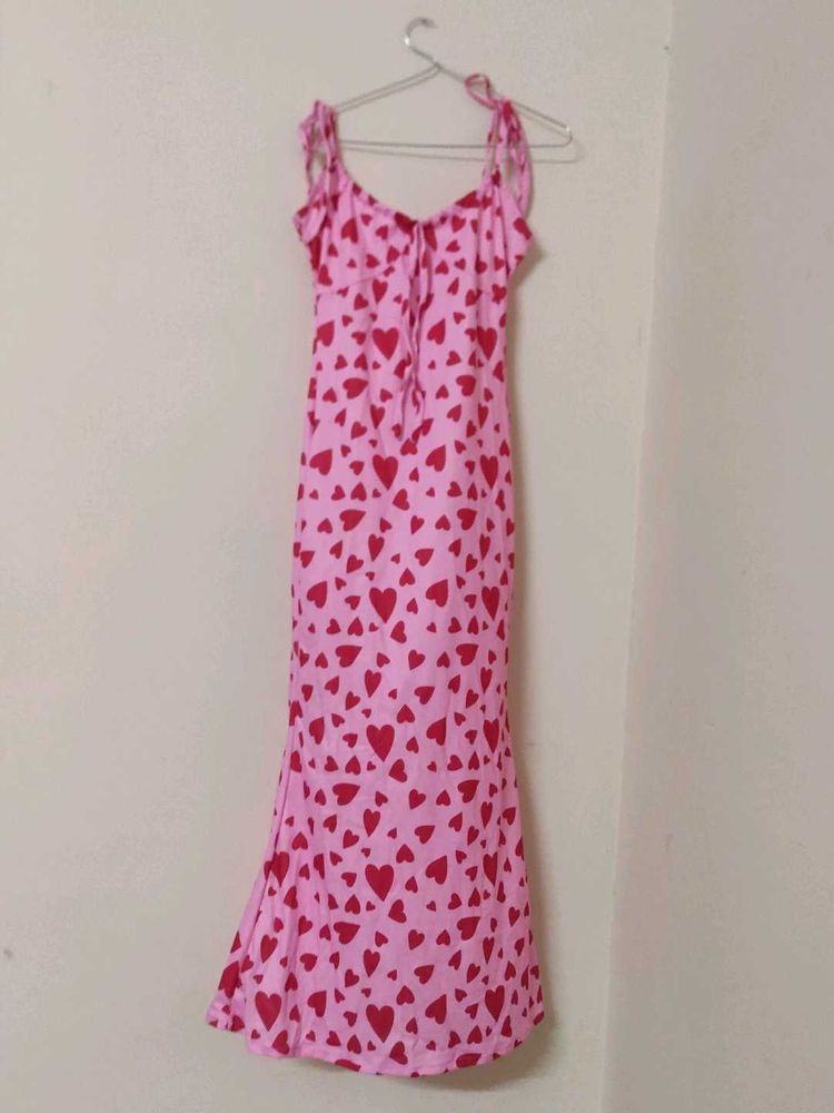Pink Heart Print Dress