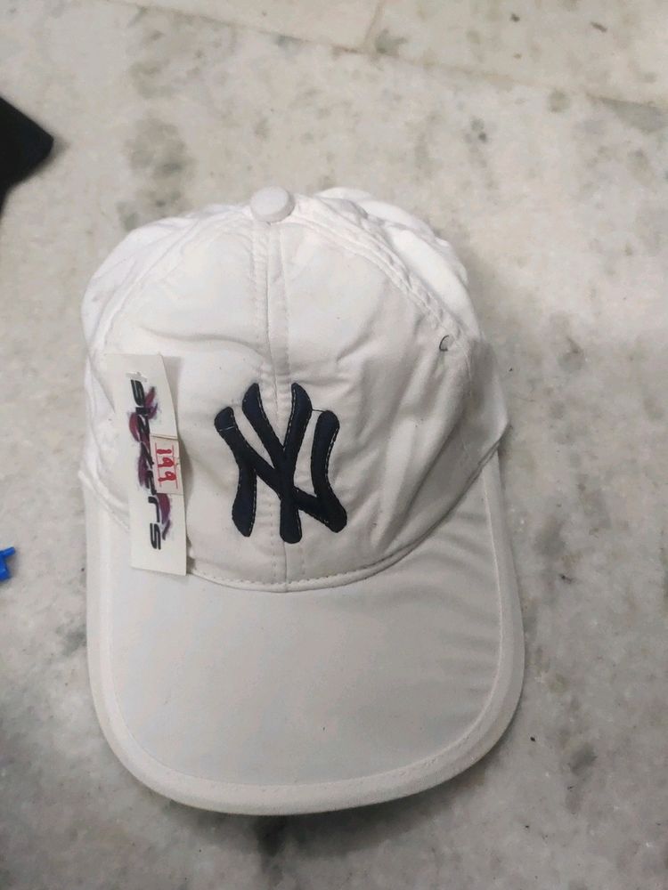 Mens White Sports Cap