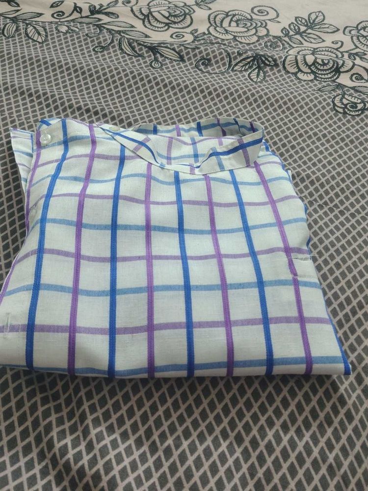 Men's Checked Kurta