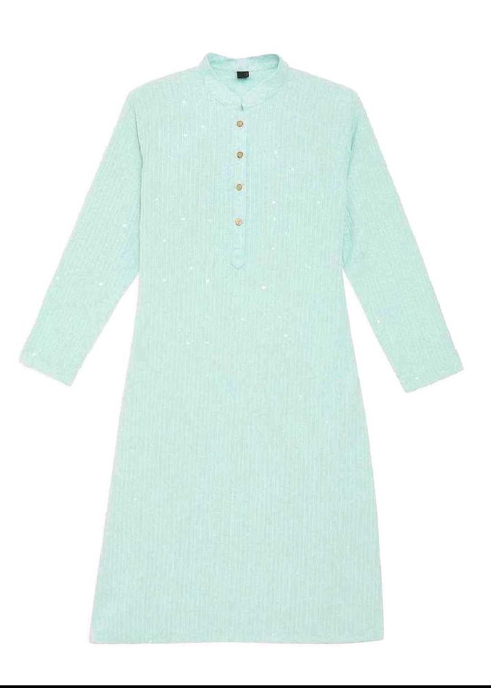 Light Blue Sequined Kurta
