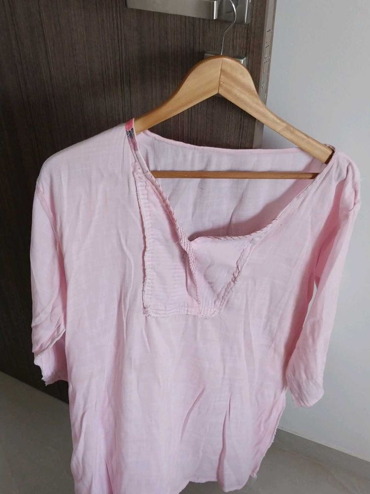 Light Pink Cotton Kurta