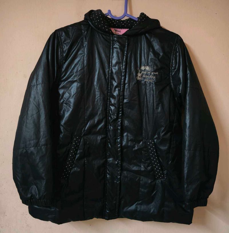 Black Hooded puffer jacket