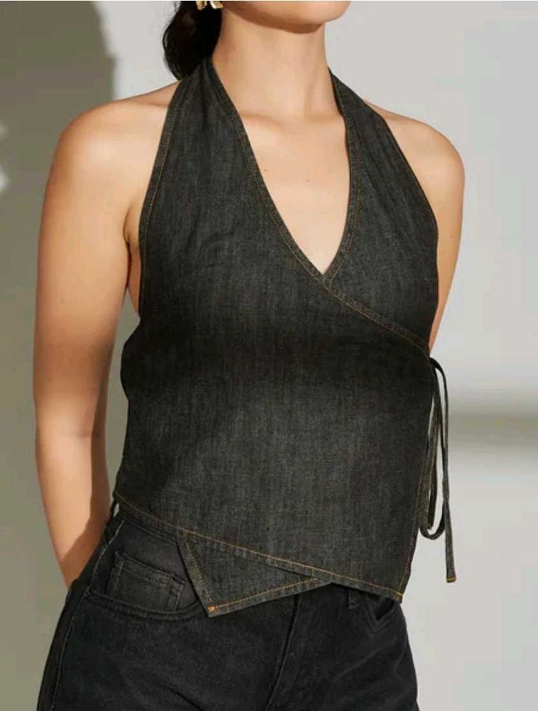 Denim Halter Top