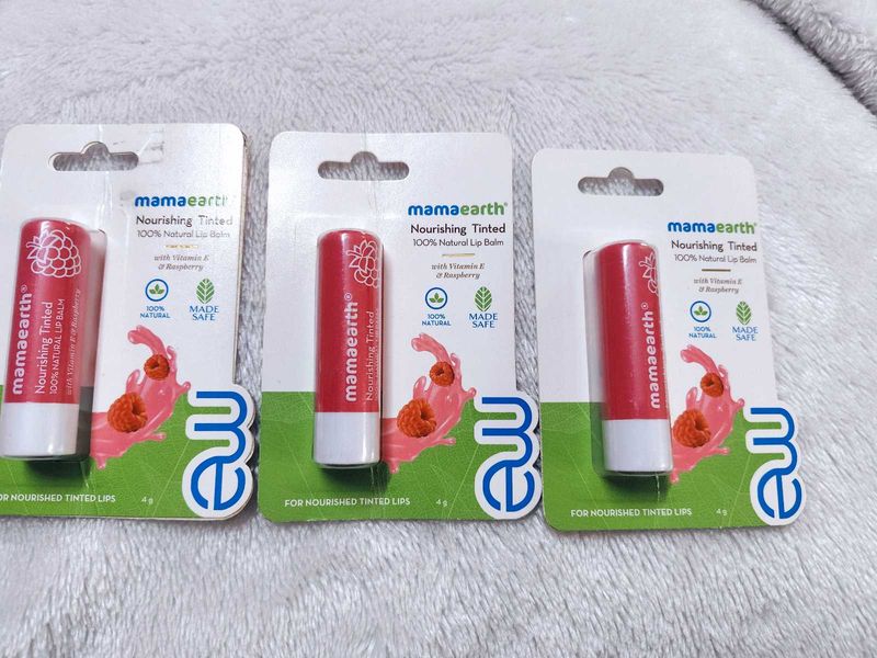 Mamaearth Nourishing Tinted Lip Balm pack of 3