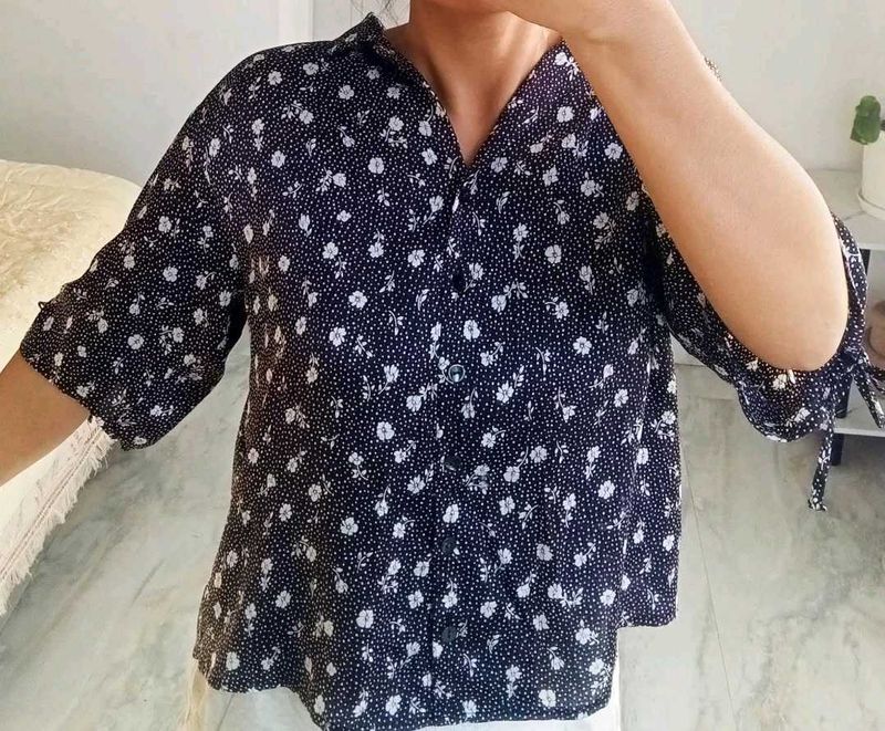 Floral Print Button-Down Shirt