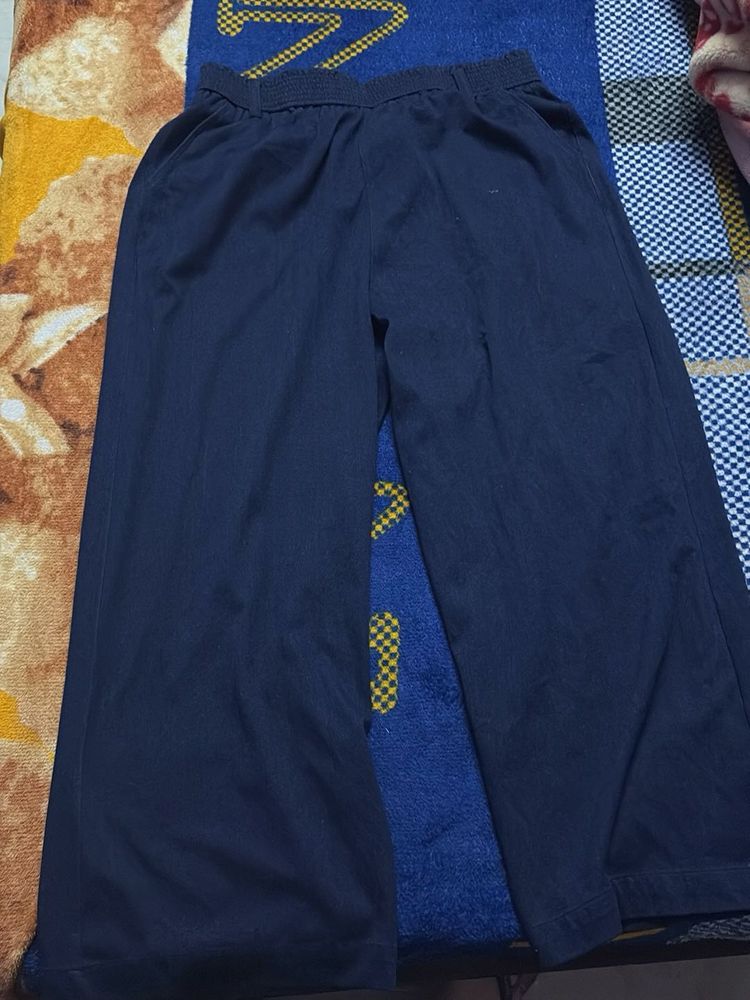 Navy Blue Wide Leg Pants