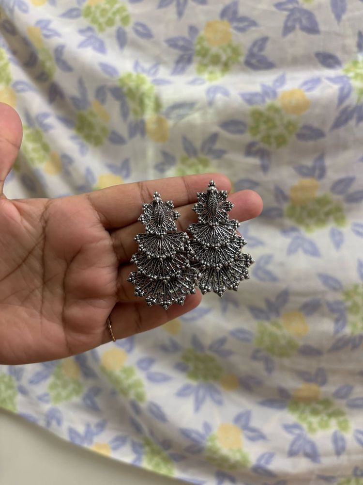 Silver Tone Drop Earrings