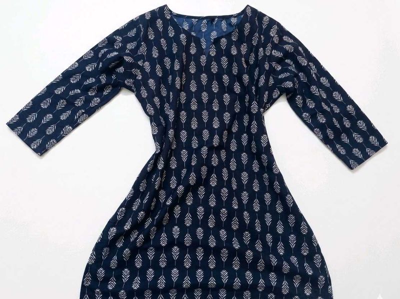 Stylish Navy Blue Printed short Kurti