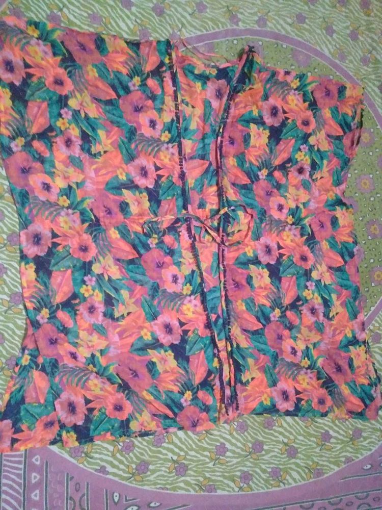 Vibrant Floral Print Kimono kaftan