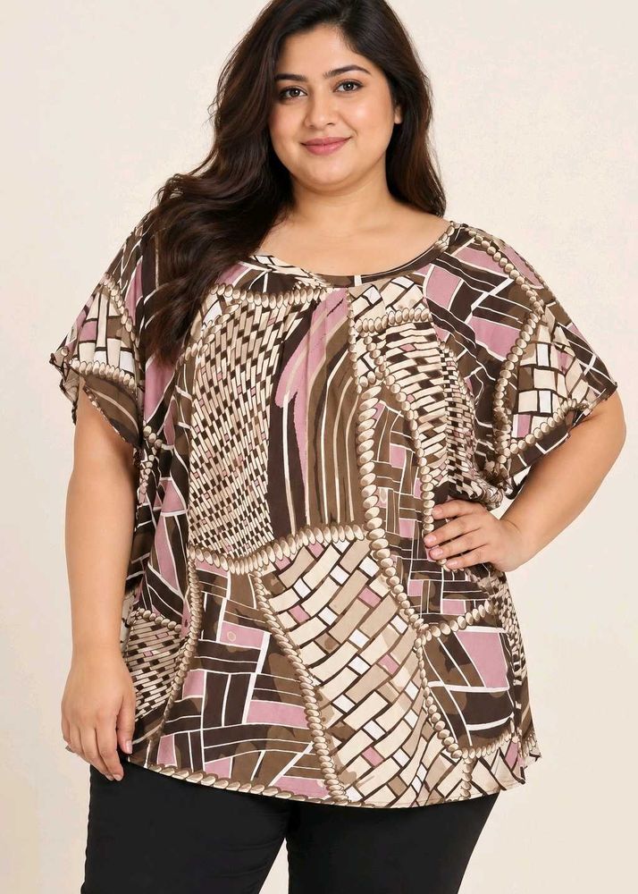 Stylish Abstract Print Top XXL 48"-52"