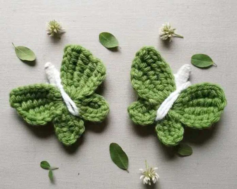 Handmade Crochet Butterfly Clips