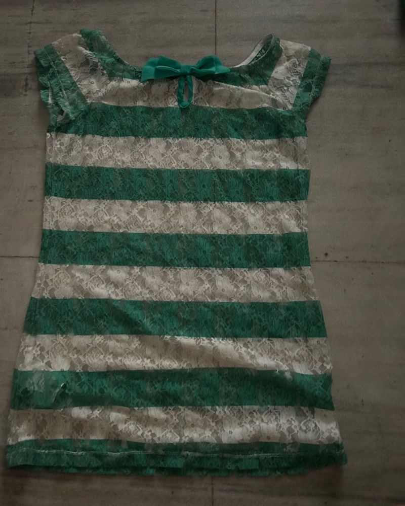 Striped Lace Top