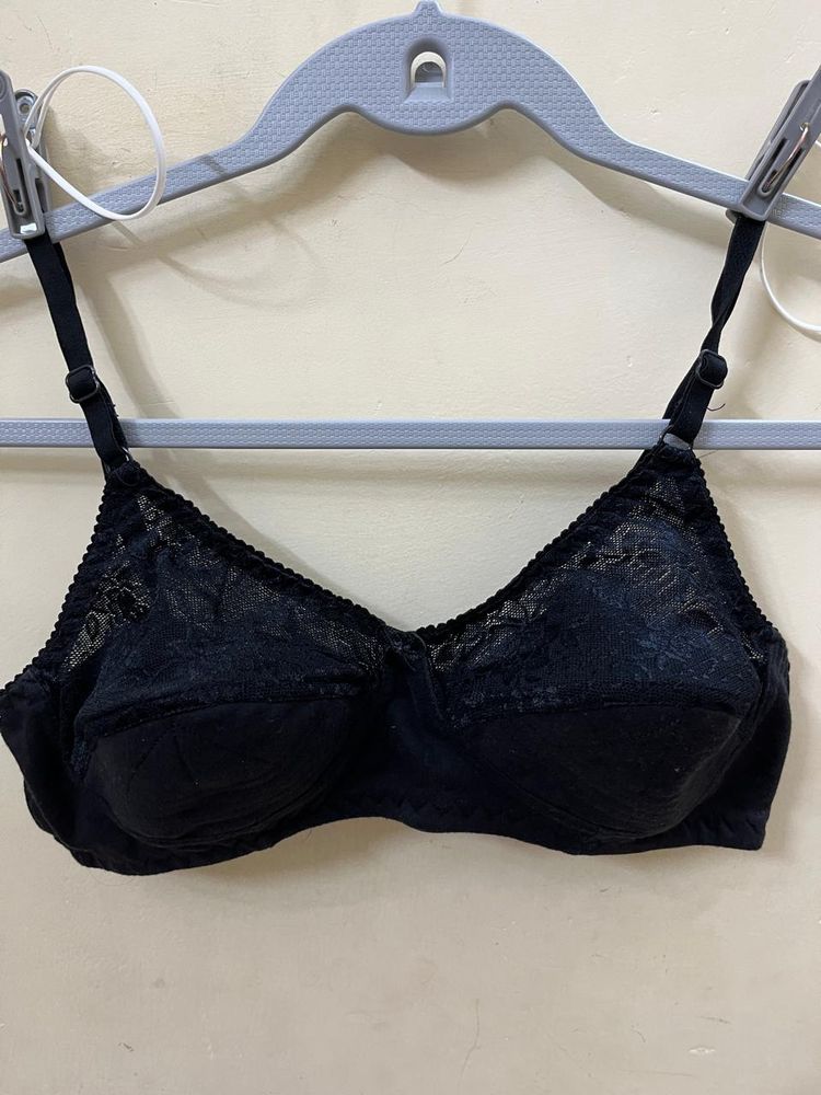 Black Non padded Net Bra