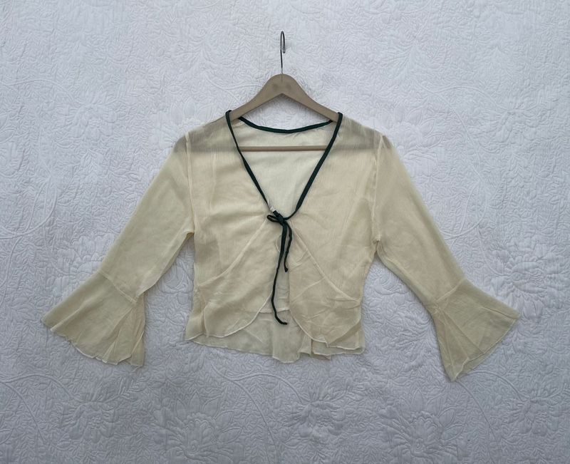 Sheer Tie-Front Top