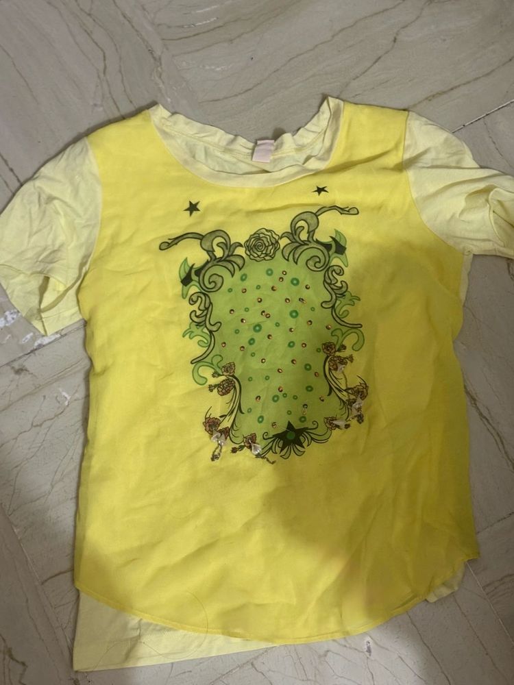 Yellow Graphic Print T-Shirt