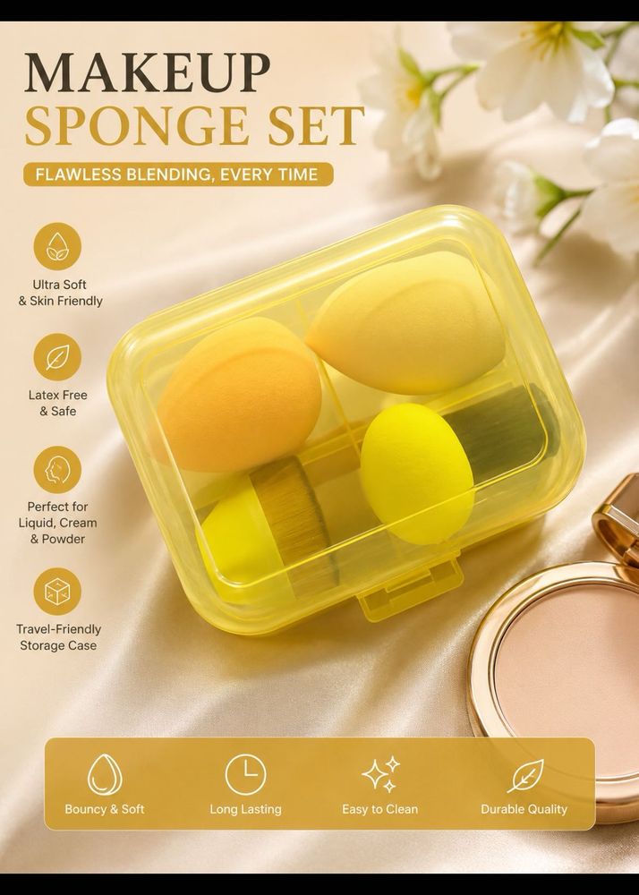 Makeup Sponge Set with Travel Case