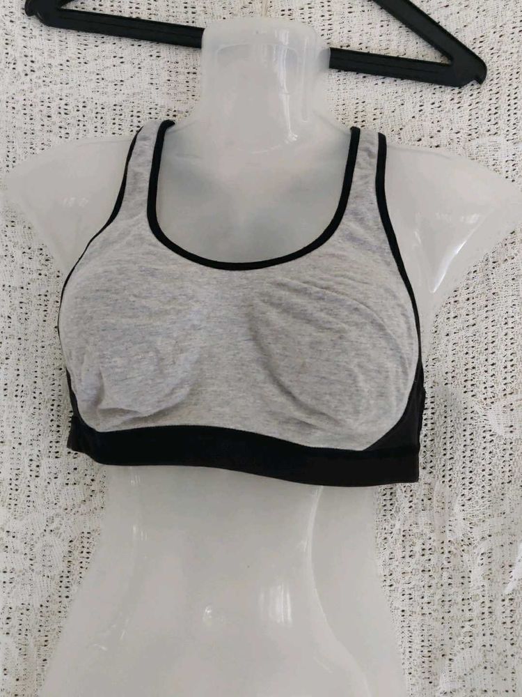Jockey Grey &amp; Black Sports Bra