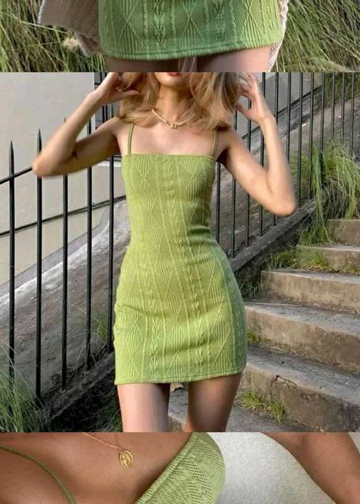 newme Chic Textured Knit Mini Dress