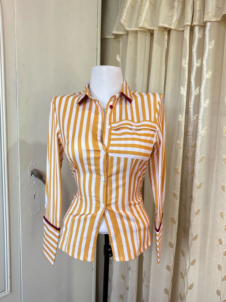Chic Striped Button-Up Shirt