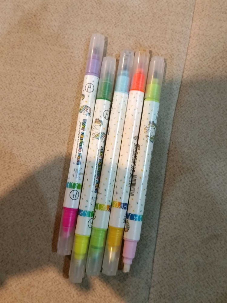 ✨ MAGIC HIGHLIGHTERS – 5 COLOUR SET + FREE GIFT 🎁