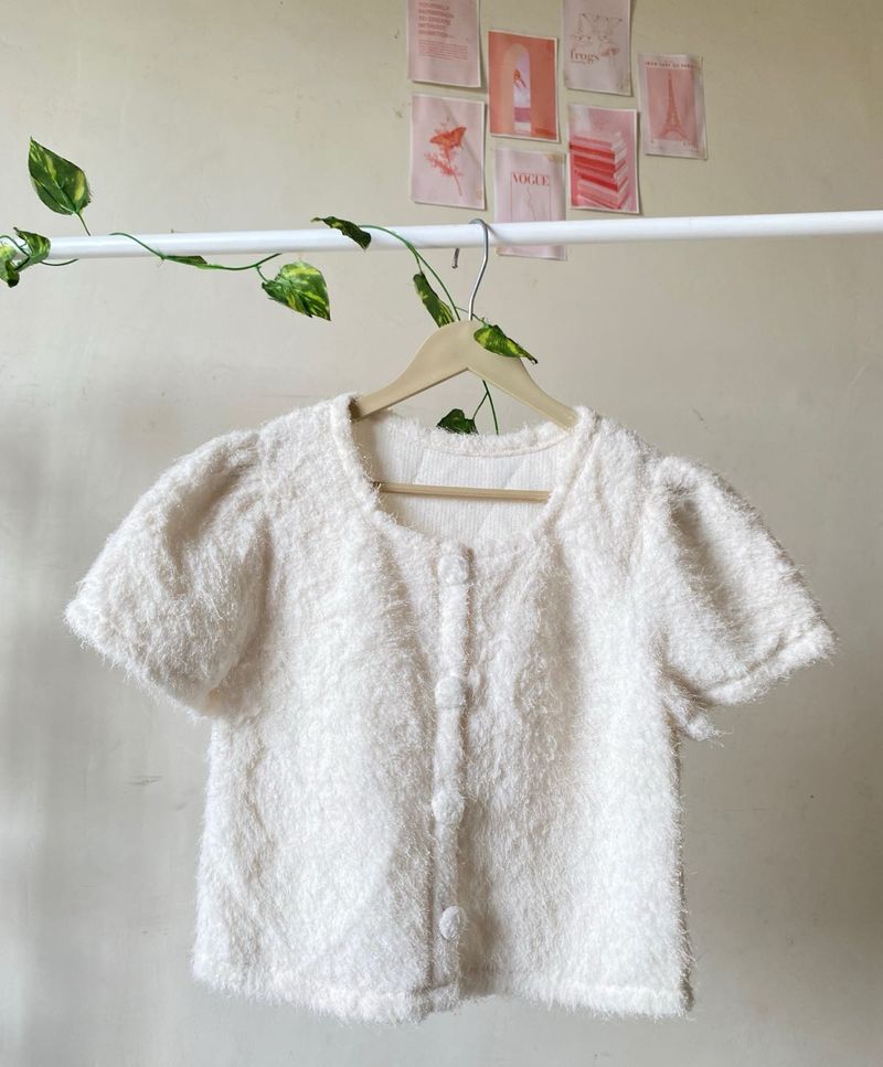 Cozy white  Fuzzy Top