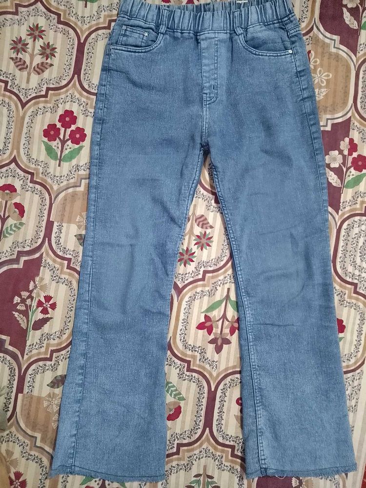 Comfortable Blue Denim Flare Jeans