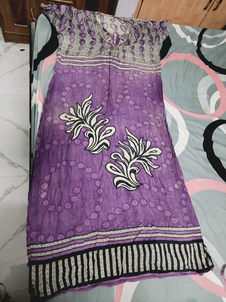 Purple Printed Kurti
