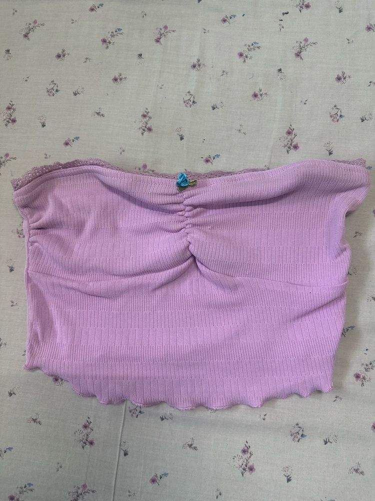 Lavender Ruched Tube Top