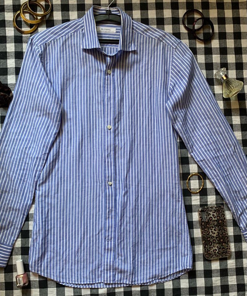 Classic Blue &amp; White Striped Men's Shirt