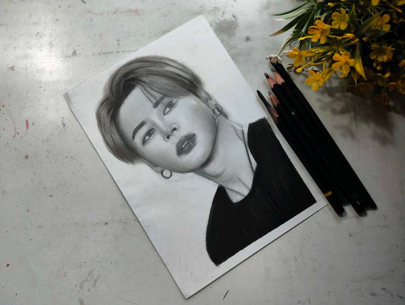 JIMIN 👑 (BTC) Hand-Drawn Portrait Sketch