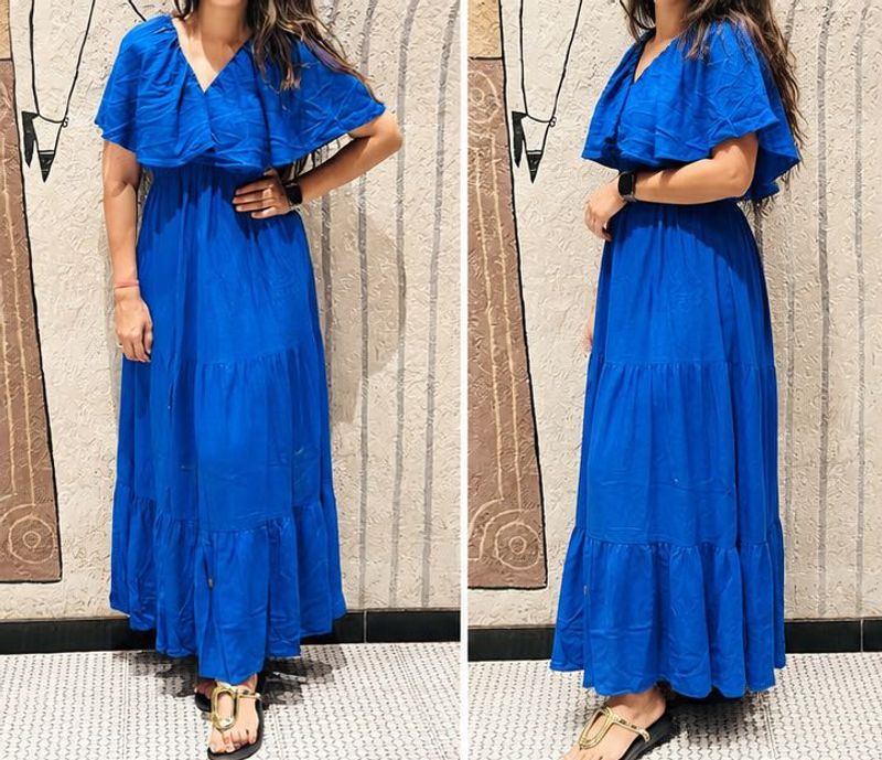 Blue Tiered Maxi Dress❤️