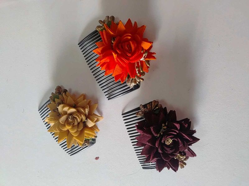 Floral Hair clip accessories - Set of 3