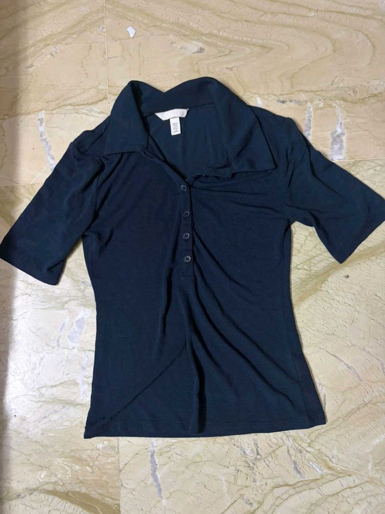 H&amp;M  Collared Button-Up Top