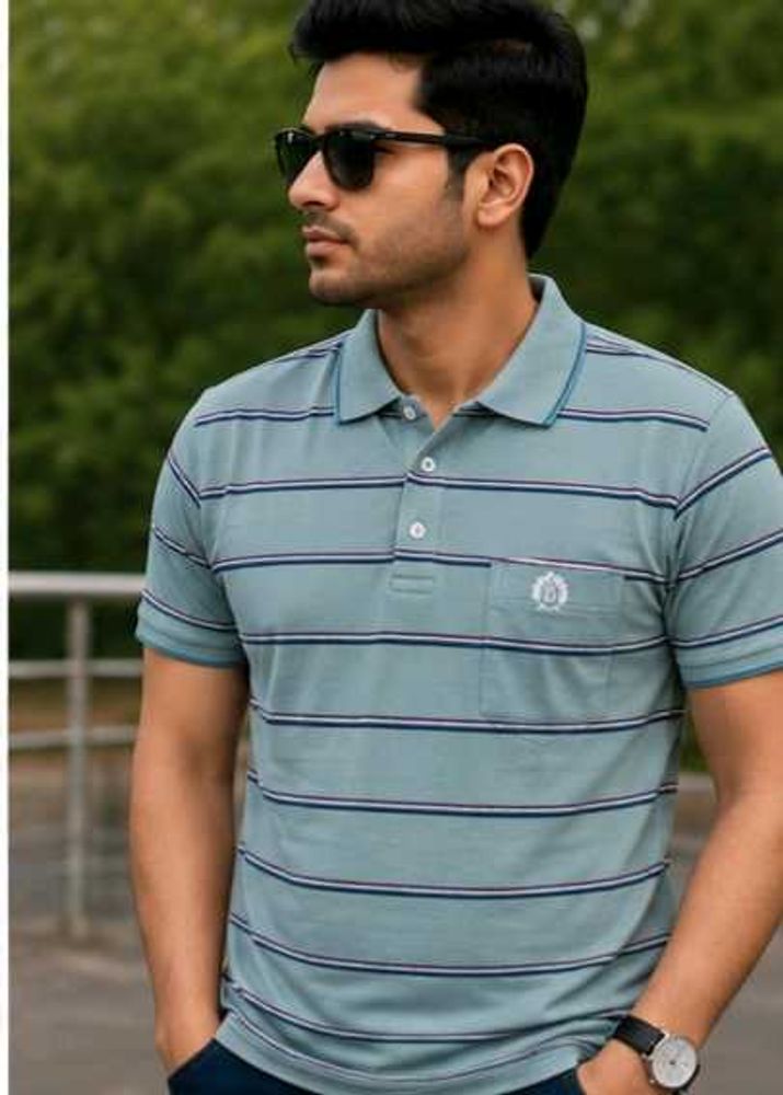 Men's Striped Polo T-Shirt