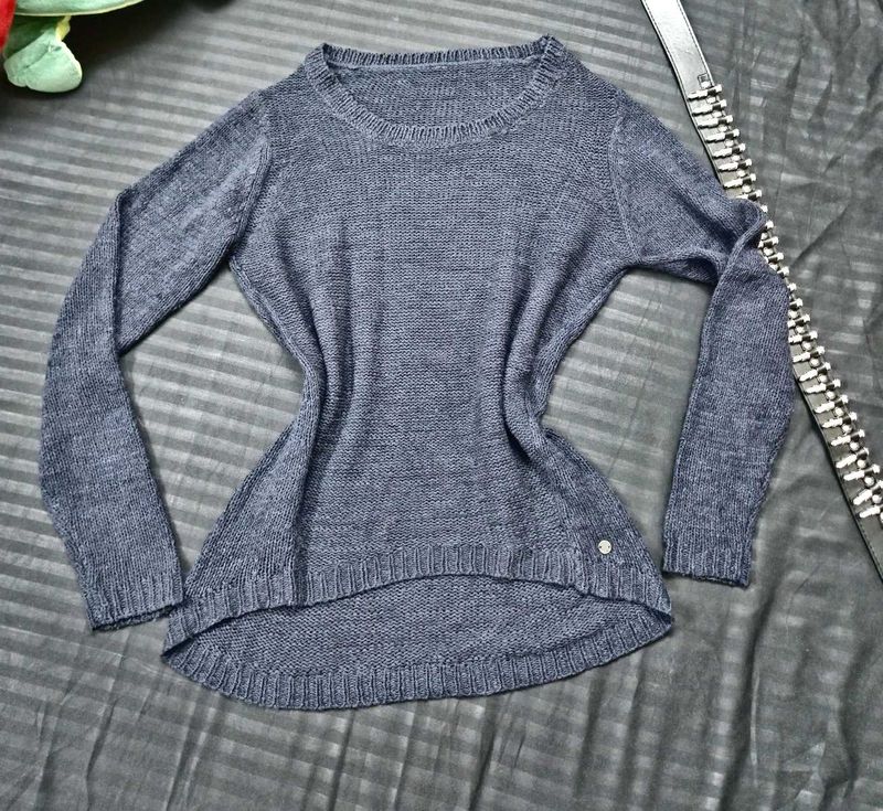 Vintage Cozy Dark GREY Knit Sweater