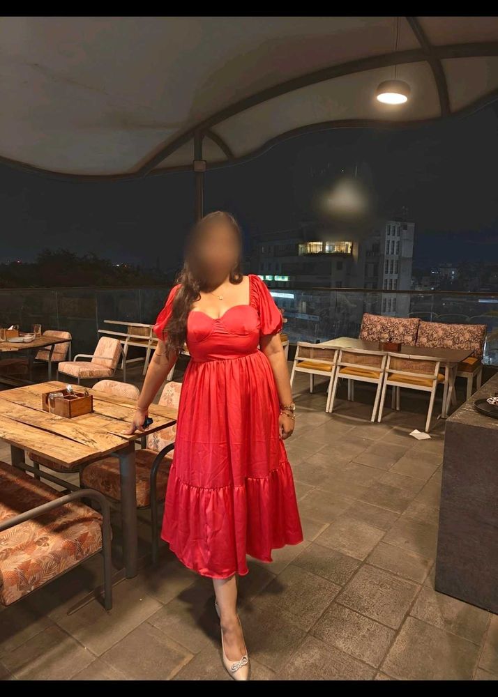 Pink corseted fit and flare dress 🩷