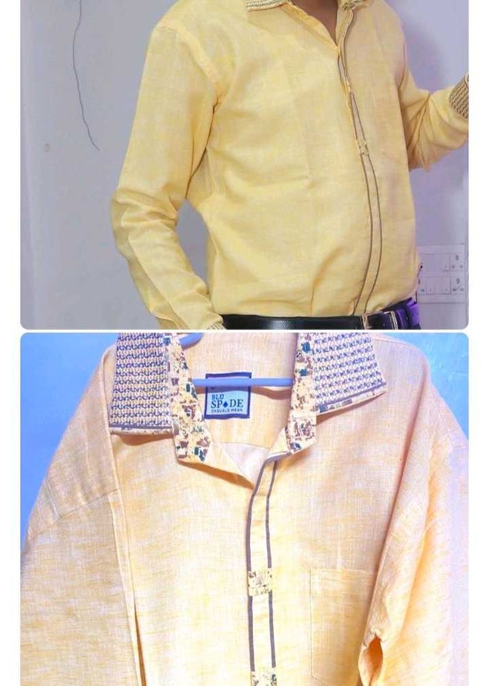 Men's Yellow Patterned Shirt