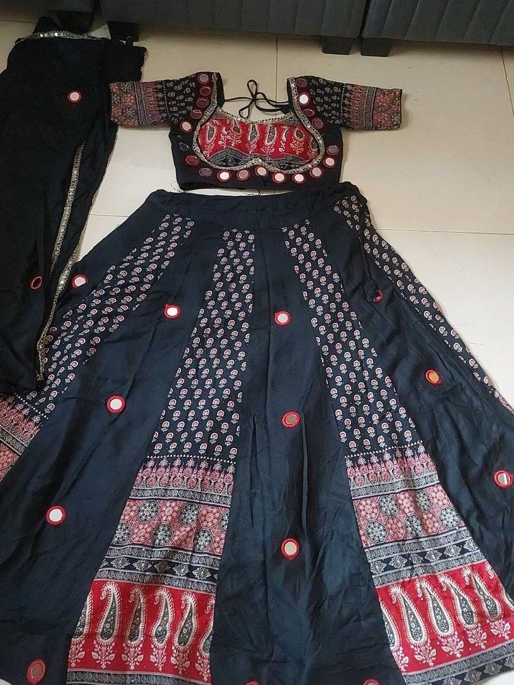 Black Embroidered Lehenga Choli Set