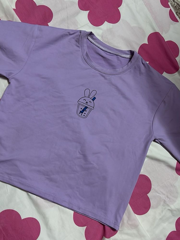 Cute Purple Boba Bunny T-Shirt