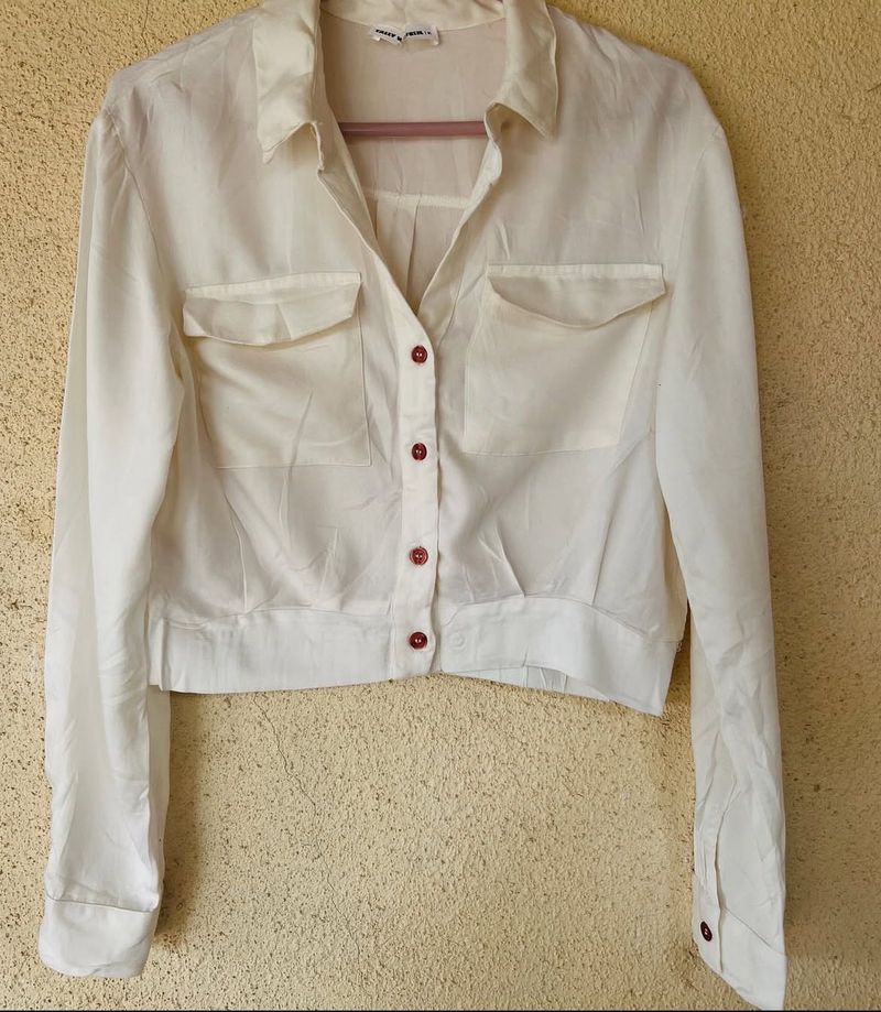 Crop Top Button-Down Shirt