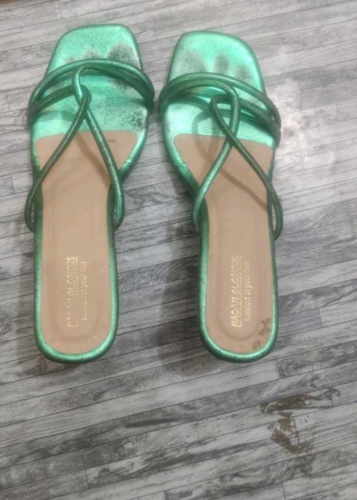 Green Strappy Sandals