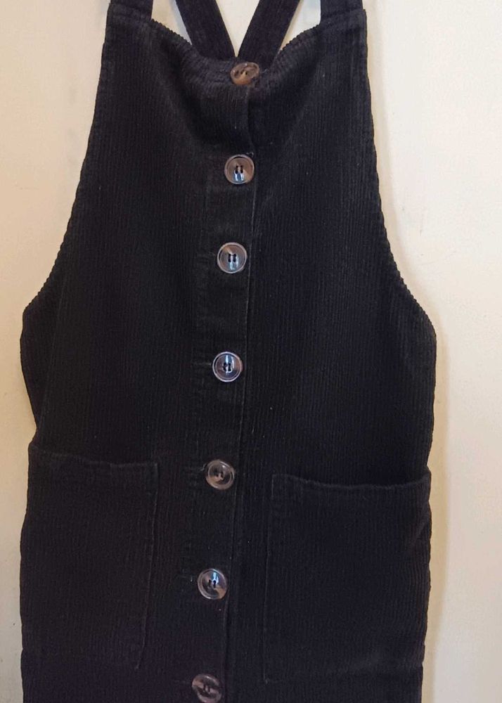 urban heritage Black Corduroy Button-Front Dress